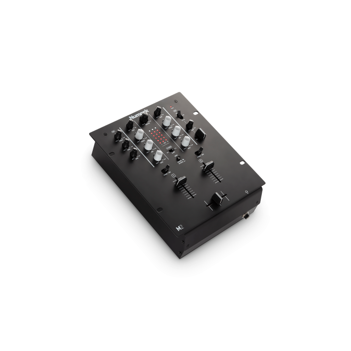A side-on view of the Numark M2 2-Channel Scratch Mixer
