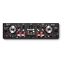 A front-on view of the Numark DJ2GO Touch Pocket DJ Controller with Capacitive Touch Jog Wheels