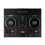 A front-down view of the Numark Party Mix Live DJ Controller with Built-In Light Show and Speakers