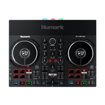 Party Mix Live DJ Controller with Built-In Light Show and Speakers